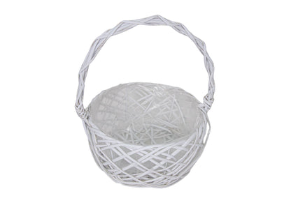 Set 3 Cosuri Rotunde din Rachita Alb