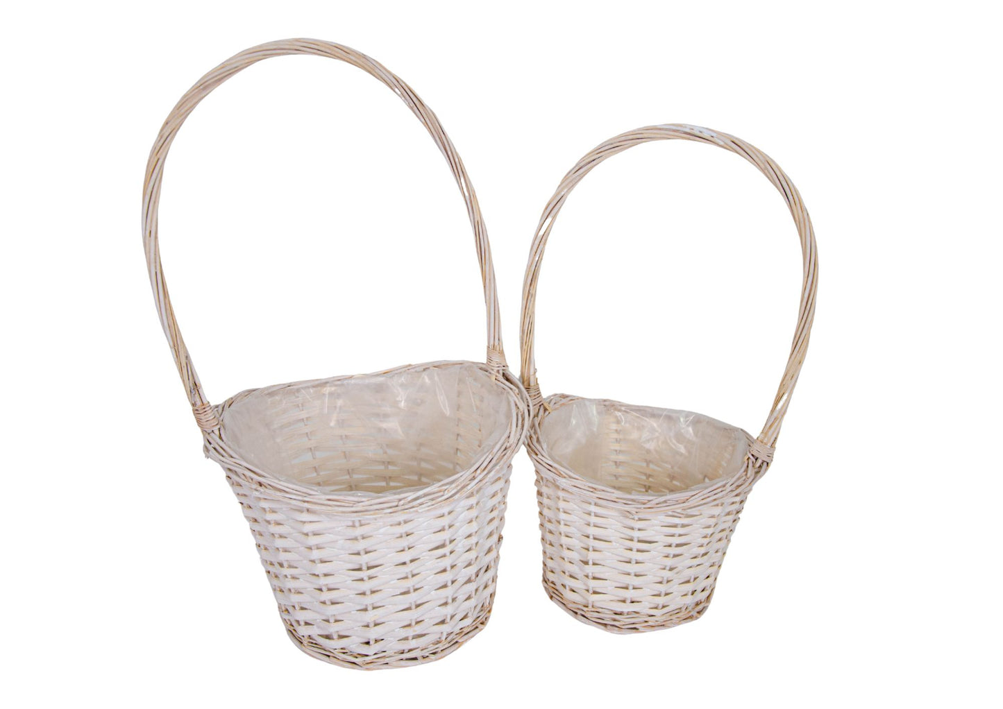 Set 2 Cosuri din Rachita, Forma Lingou de Aur, Alb