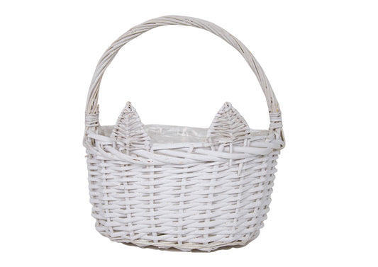 Cos din Rachita cu Urechi Forma Ovala Alb