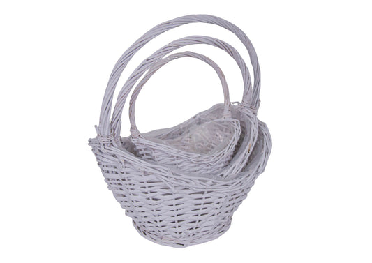 Set 3 Cosuri din Rachita Forma de Lingou de Aur Alb