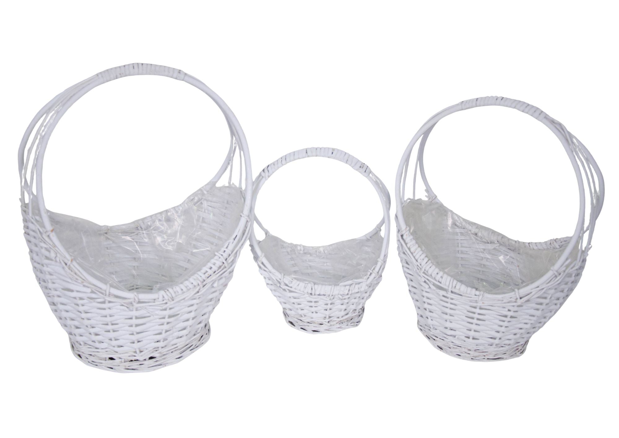 Set 3 Cosuri din Rachita Forma Alungita de Lingou de Aur Alb