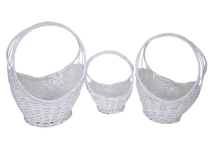 Set 3 Cosuri din Rachita Forma Alungita de Lingou de Aur Alb
