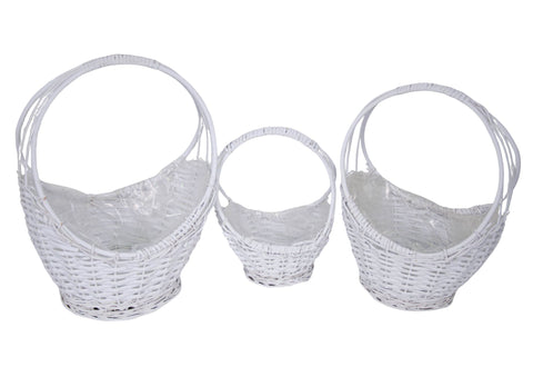 Set 3 Cosuri din Rachita Forma Alungita de Lingou de Aur Alb