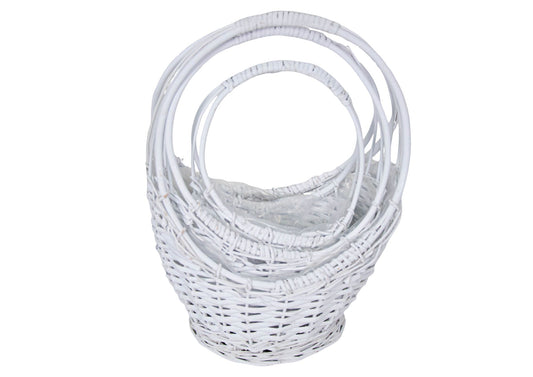 Set 3 Cosuri din Rachita Forma Alungita de Lingou de Aur Alb