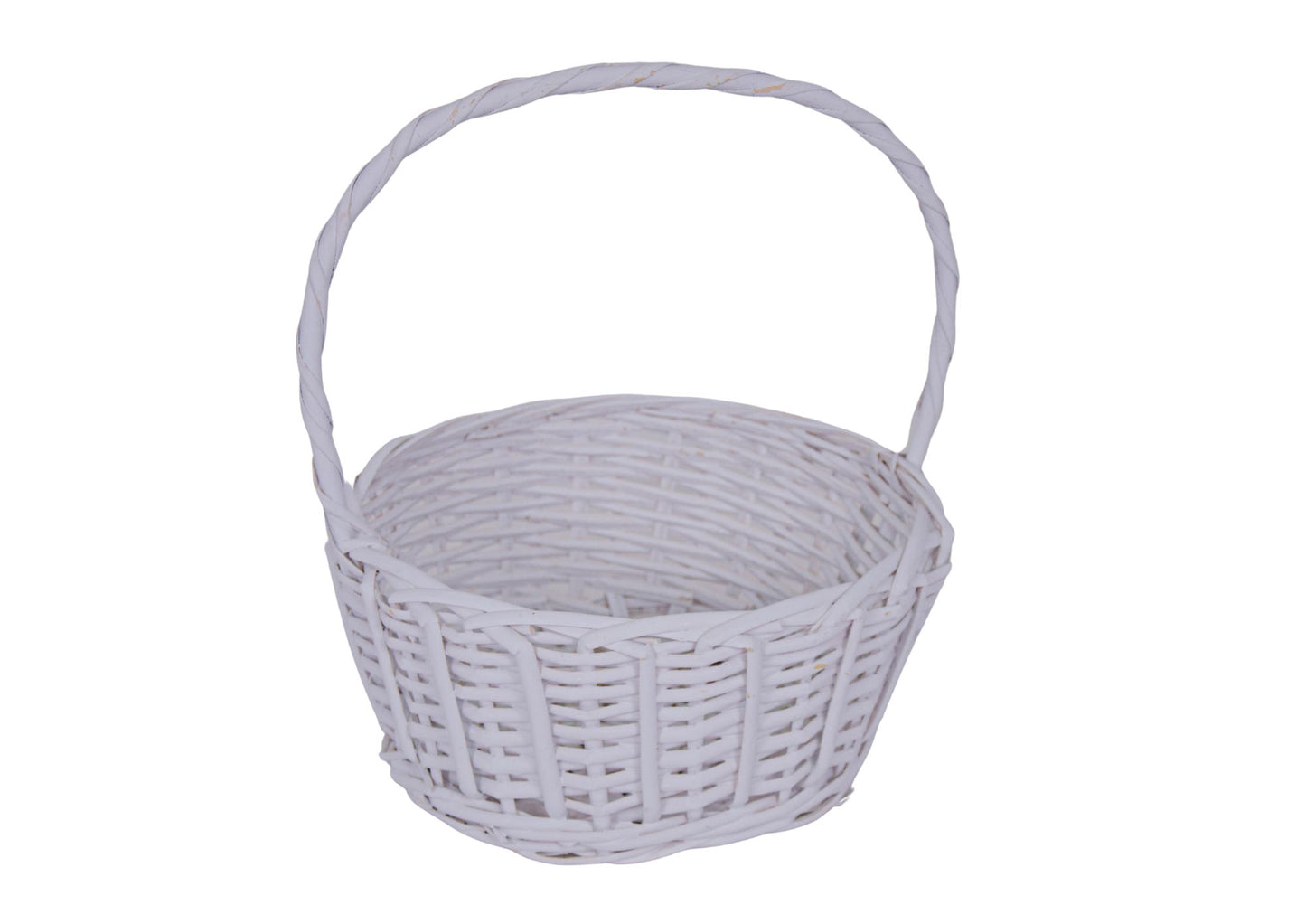 Set 3 Cosuri din Rachita Forma Rotunda Alb