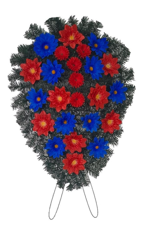 Coroana Brad Tip Lacrima cu Flori Plina Inversa H 120 C3