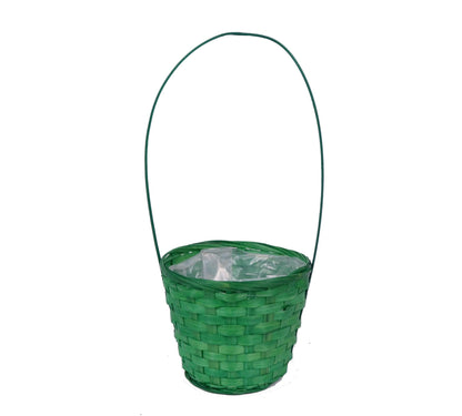 Cos bambus, mare, rotund cu o toarta