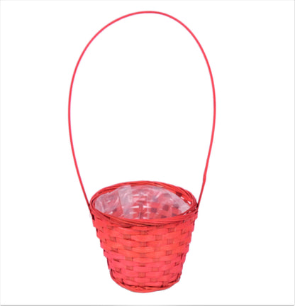 Cos bambus, mare, rotund cu o toarta