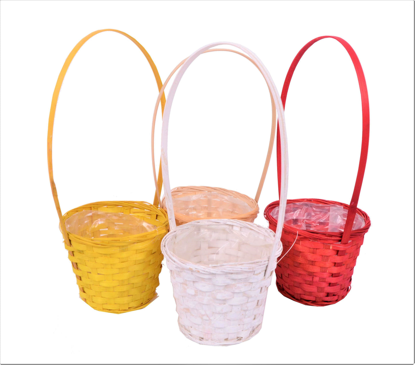 Cos bambus, mare, rotund cu o toarta