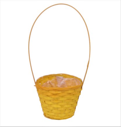 Cos bambus, mare, rotund cu o toarta