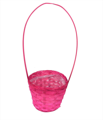 Cos bambus, mare, rotund cu o toarta