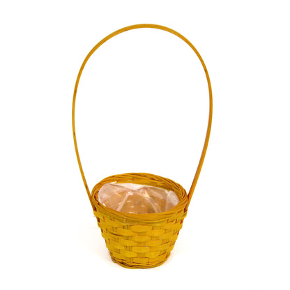 Cos bambus, mic, rotund cu o toarta H 9