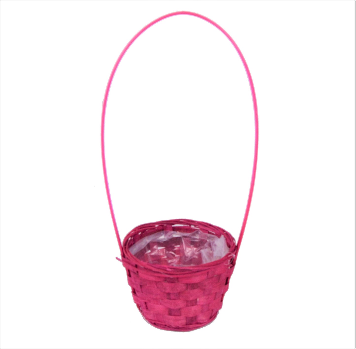 Cos bambus, mic, rotund cu o toarta H 9