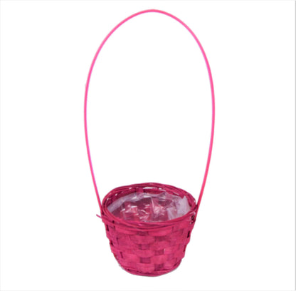 Cos bambus, mic, rotund cu o toarta H 9