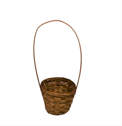 Cos bambus, mic, rotund cu o toarta H 9