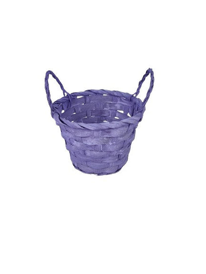 Cos din nuiele de lemn rotund cu doua toarte