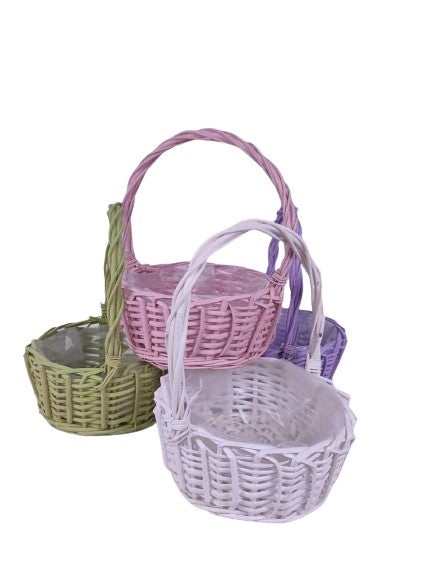 Cos din rachita rotund cu o toarta