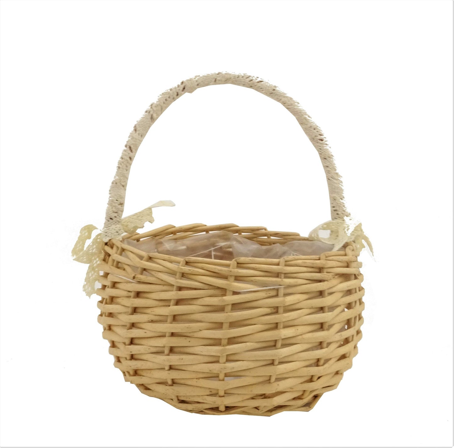 Cos din rachita rotund cu o toarta