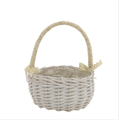 Cos din rachita rotund cu o toarta