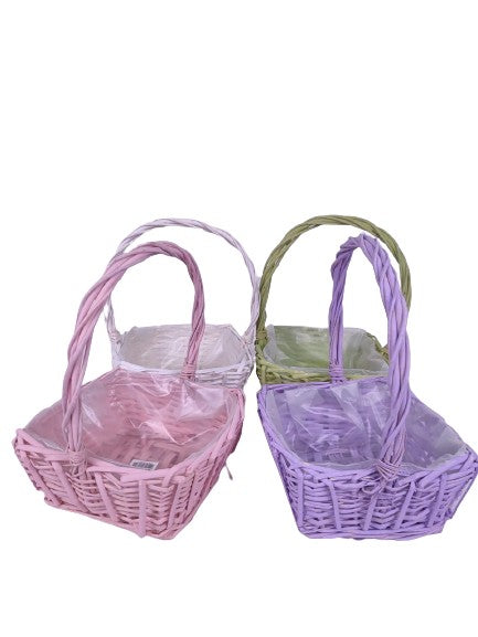 Cos din rachita patrat cu o toarta