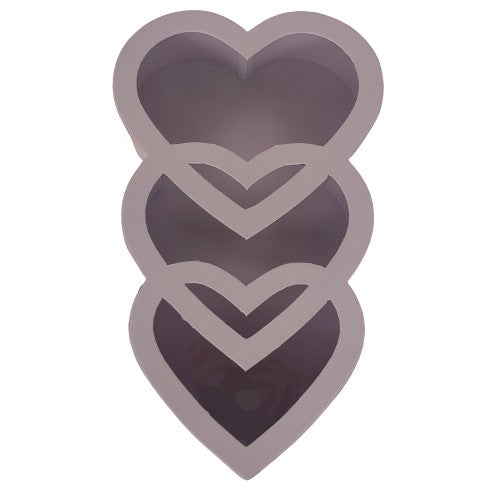 Cutie 3 Inimi Uni cu Capac Transparent D47.5x28.5 H25 cm