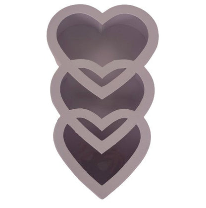 Cutie 3 Inimi Uni cu Capac Transparent D47.5x28.5 H25 cm