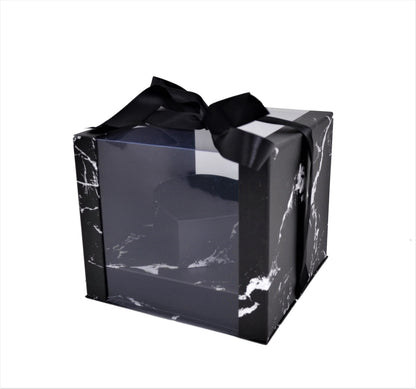 Cutie Patrata cu Suport Inima Capac Transparent si Sertar L24x24 H21 cm