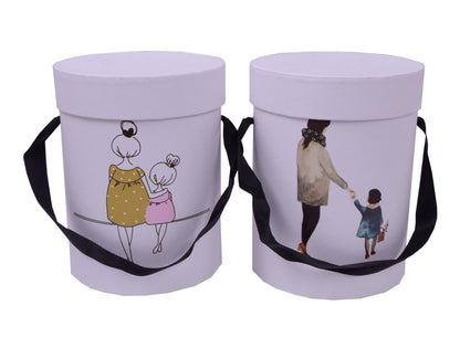 Cutie Rotunda cu Imprimeu Mama D12 x H15 cm