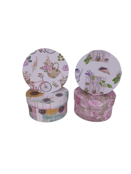 Cutie Rotunda cu Imprimeu Foto pentru Flori D14 x H7.5 cm