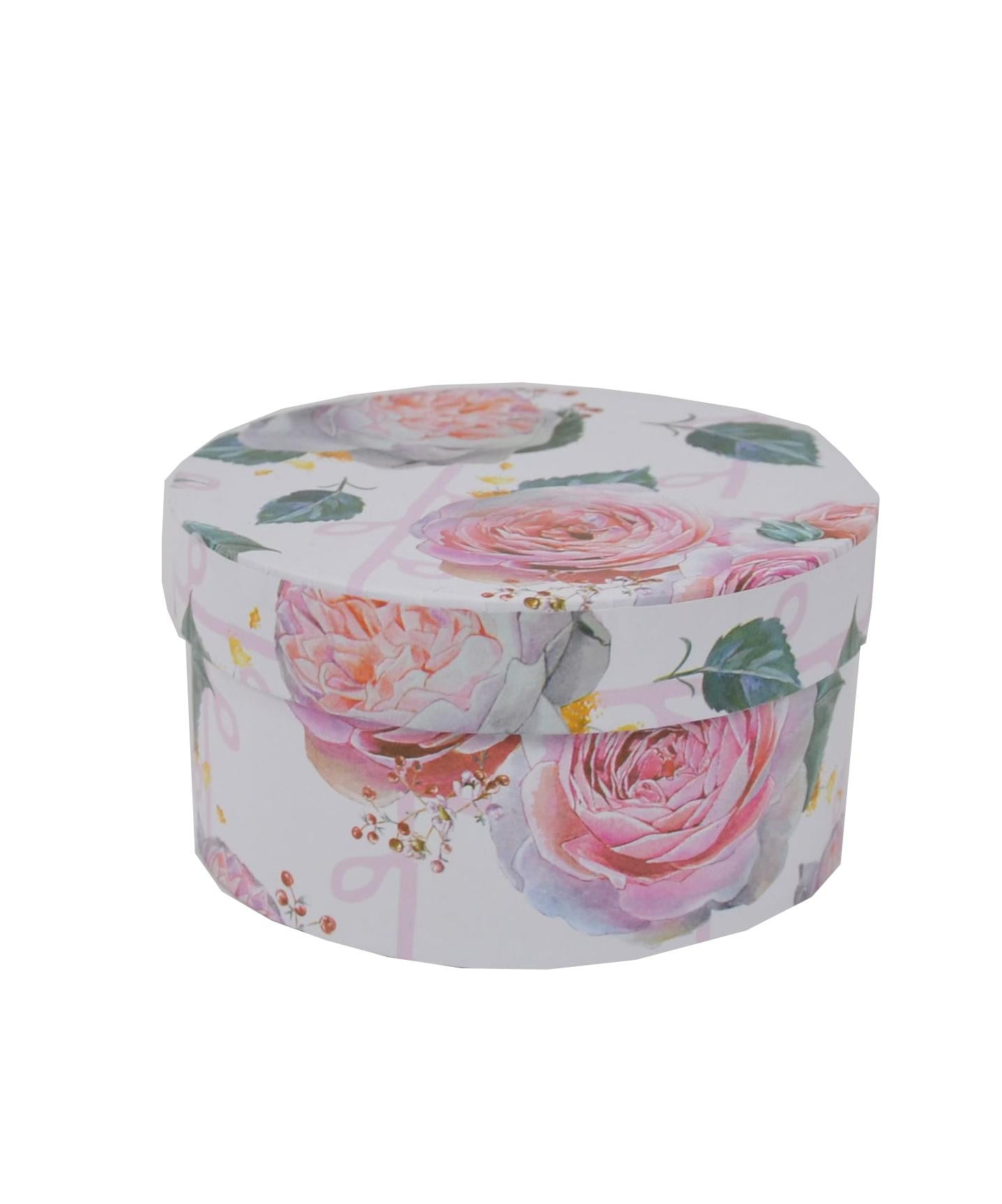 Cutie Rotunda cu Imprimeu Foto pentru Flori D14 x H7 cm