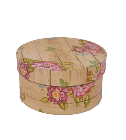 Cutie Rotunda cu Imprimeu Foto pentru Flori D14 x H7 cm