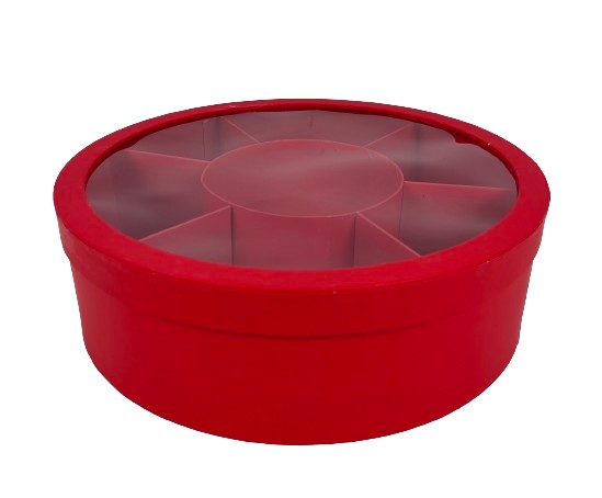 Cutie Rotunda cu Separatoare si Capac Transparent D35 x H11 cm