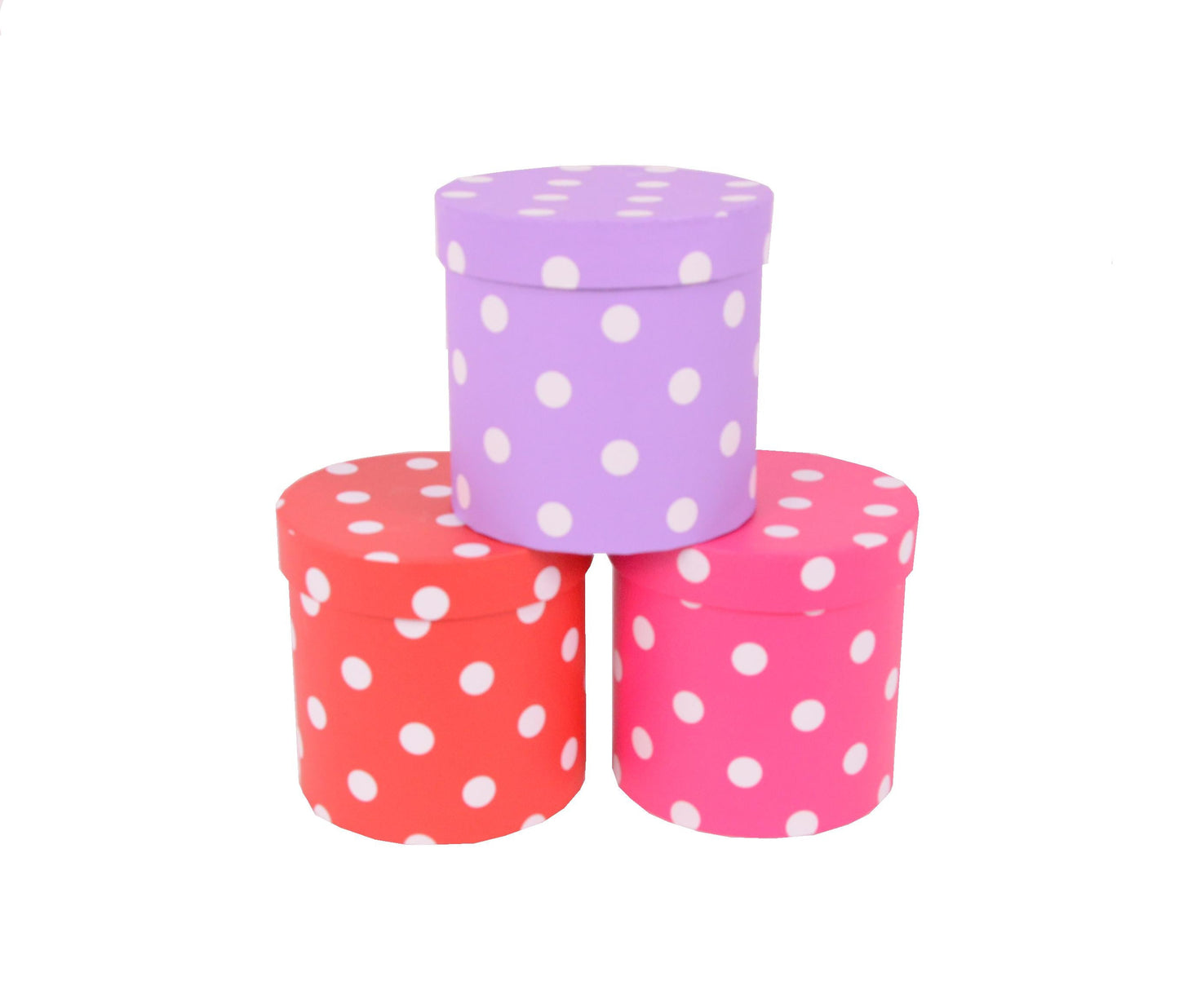 Cutie Rotunda Mica cu Buline pentru Flori D12 x H12 cm