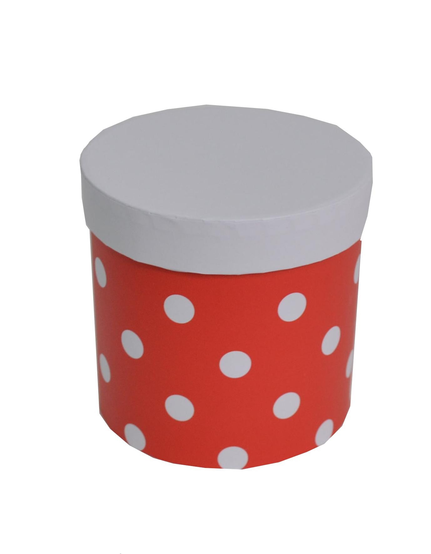 Cutie Rotunda Mica cu Buline pentru Flori D12 x H12 cm