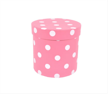Cutie Rotunda Mica cu Buline pentru Flori D12 x H12 cm