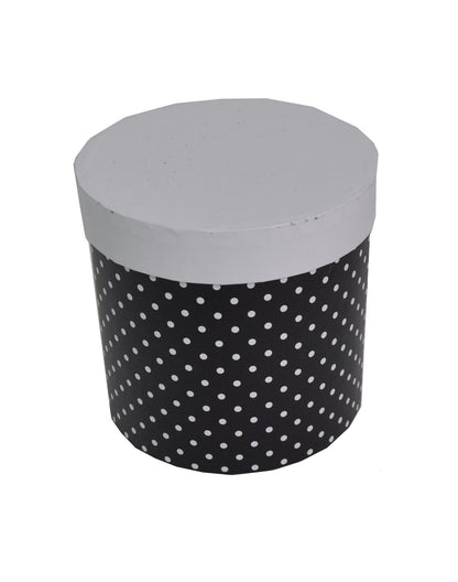 Cutie Rotunda Mica cu Buline pentru Flori D12 x H12 cm