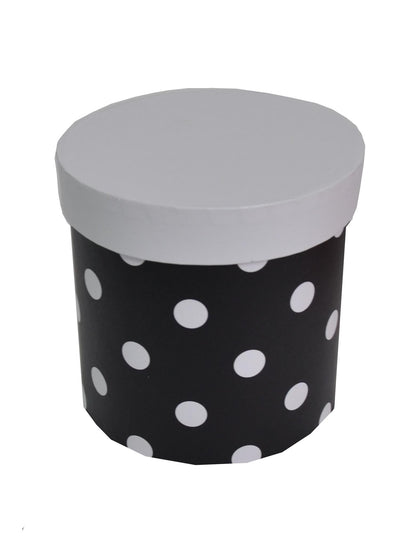 Cutie Rotunda Mica cu Buline pentru Flori D12 x H12 cm