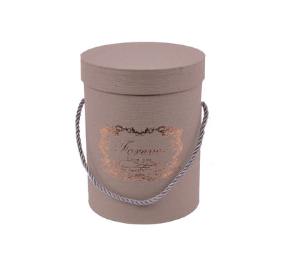 Cutie rotunda uni cu inscriptie Gri