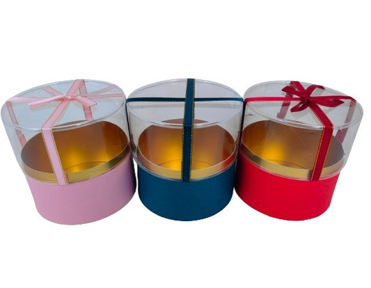 Cutie rotunda uni cu capac cilindric transparent