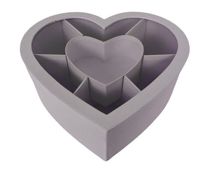 Cutie Tip Inima cu Separatoare si Capac Transparent D30x27.5 H11 cm