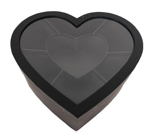 Cutie Tip Inima cu Separatoare si Capac Transparent D30x27.5 H11 cm