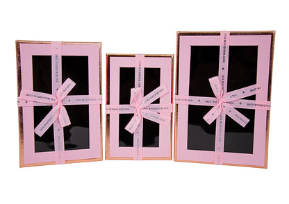 Set 3 Cutii Dreptunghi cu Geam si Funda pentru Flori H6.5-H9.5