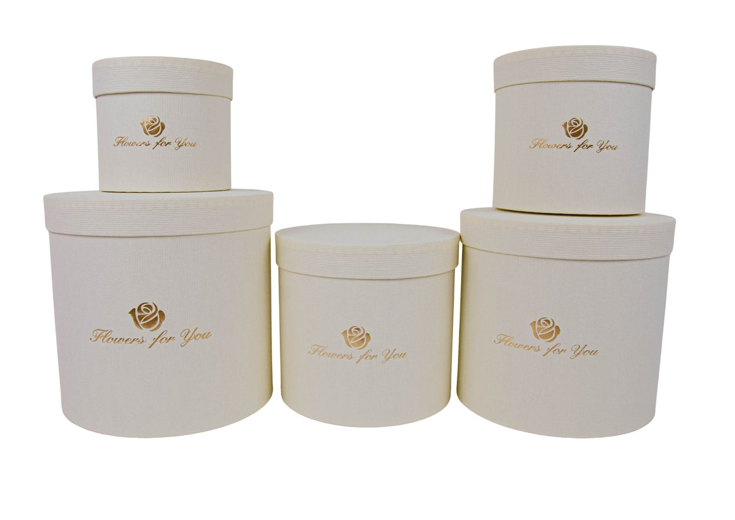 Set 5 Cutii Decoratiuni cu Logo pentru Flori "Flowers For You" H12-H21