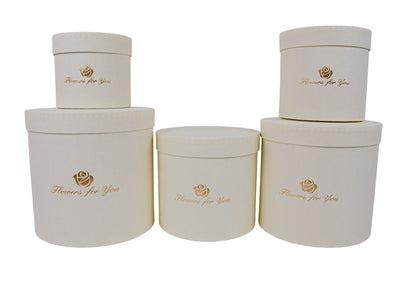 Set 5 Cutii Decoratiuni cu Logo pentru Flori "Flowers For You" H12-H21