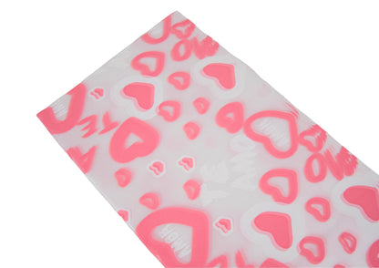 Celofan Mat Cu Inimioare Mari  Dimensiuniu 58/58