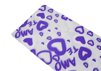 Celofan Mat Cu Inimioare Mari  Dimensiuniu 58/58