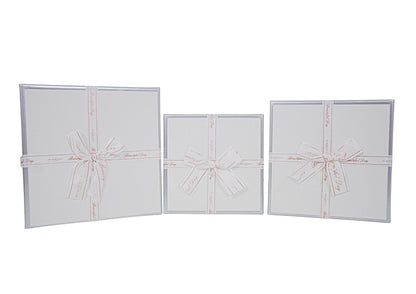 Set 3 Cutii Patrate Tip Cadou cu Funda pentru Flori H6.5-H9.8