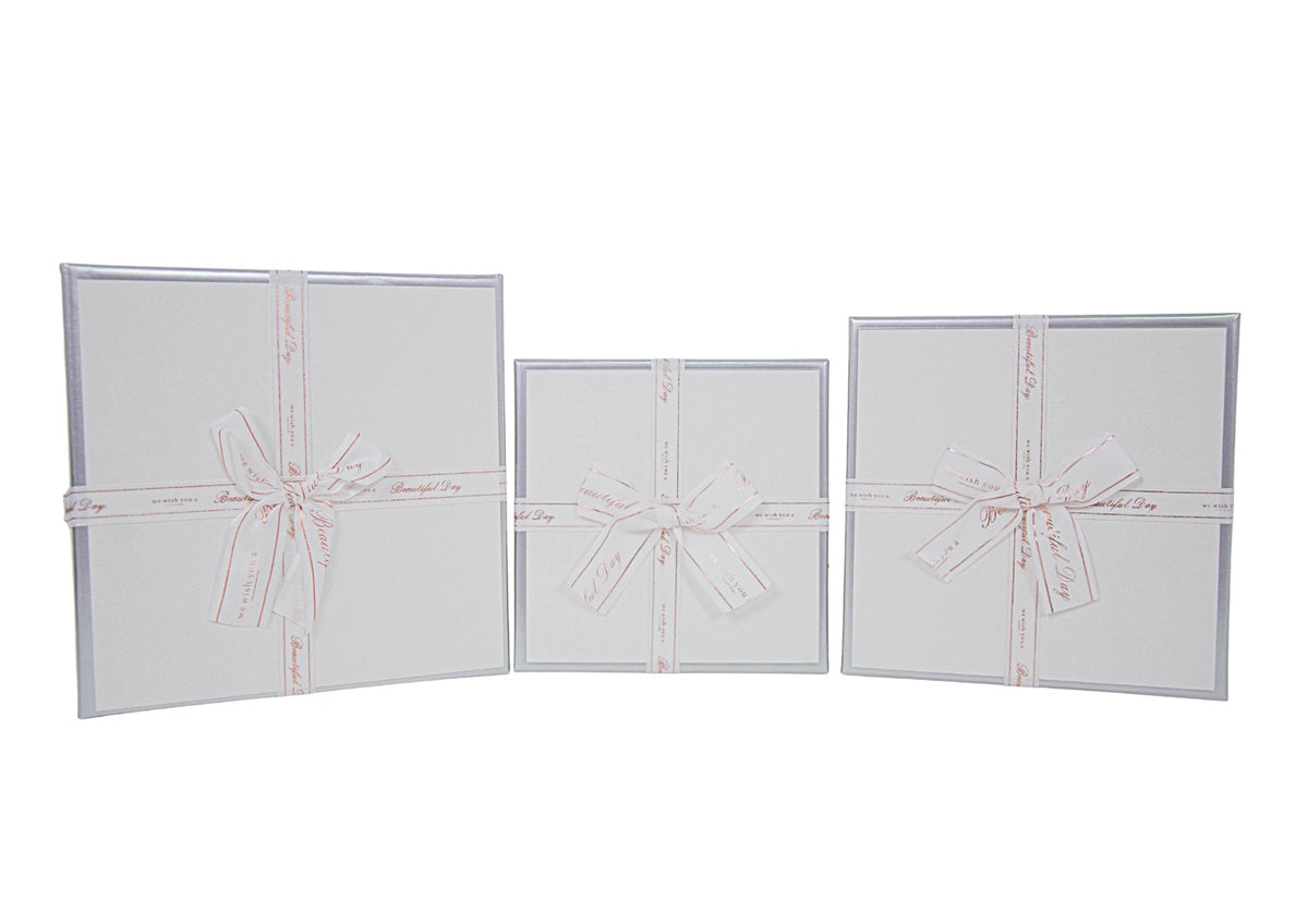 SET 3 CUTII PATRATE TIP CADOU CU FUNDA