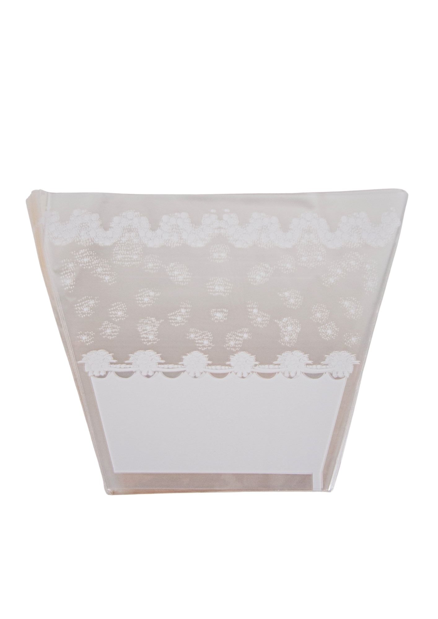 Set 100 Pungi Flori Albe si Transparente Decorate