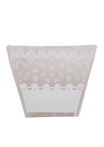 Set 100 Pungi Flori Albe si Transparente Decorate